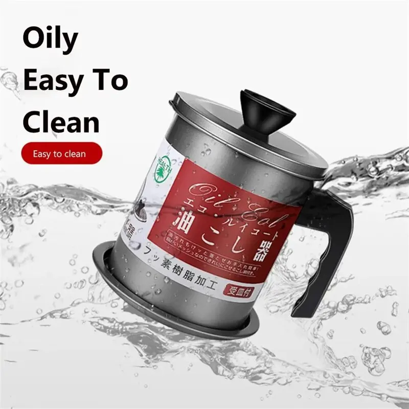 Pot de filtre à huile en acier inoxydable, tasse de filtre domestique,  stockage d'huile, bouteille d'huile précieuse, filtre à scories, pot  verseur d'huile, cuisine, 304 - AliExpress