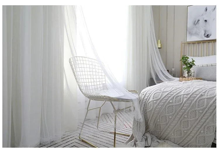 White Korean Princess Style Double-layer Curtain White Sheer Curtain Plus  White Cloth Curtain for Living Room Bedroom 3