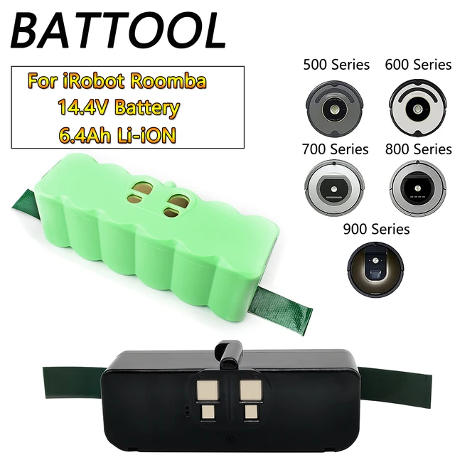 6400mAh 14.4V Vacuum Cleaner Battery for iRobot Roomba 500 600 700