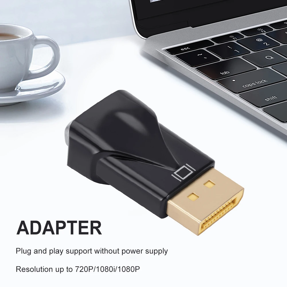 DisplayPort-VGA 변환기 DP-VGA 어댑터 1080P DP Male-VGA Female 어댑터, HDTV 모니터 MacBook 프로젝터 PC 용