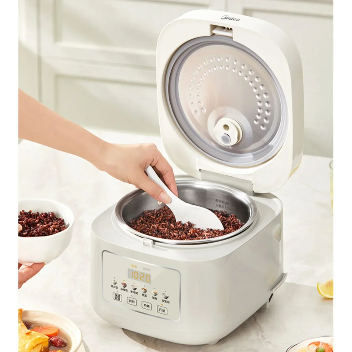 Small Capacity 3L Rice Cooker, Uncoated Household Stainless Steel Rice Cooker with 0 Coating 316 Liner 2