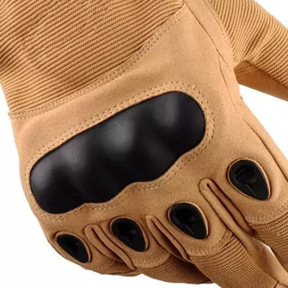 Outdoor Climbing Canvas Gloves Long Finger Hard Shell Tactical Gloves Special Forces Wear-resistant Anti Cut Hiking Riding Glove