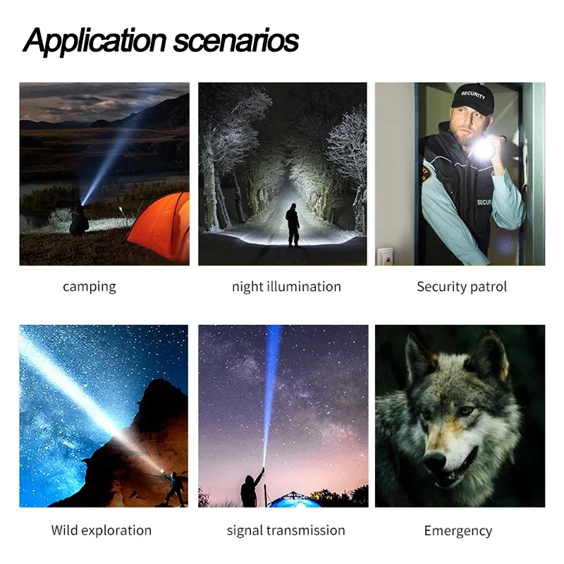 High-power LED Flashlight USB Charging Telescopic Zoom Long-distance Lighting Tactical Lantern Camping Outdoor Torch led flashlight camping lantern led lantern