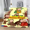 Cute Cartoon Curious George Printed Blanket Picnic Blankets Warm Blanket Soft and Comfortable Blanket Home Travel Birthday Gift 2