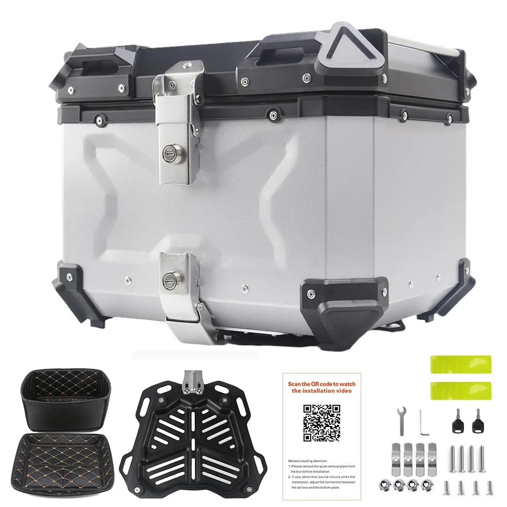 Top Rear Metal Trunk Set Maletero Waterproof and crash-proof  36L 55L 80L Aluminum alloy box motorcycle tail boxs custom yy aluminum alloy tail box 23l l trunk rear box tail box ultra small toolbox