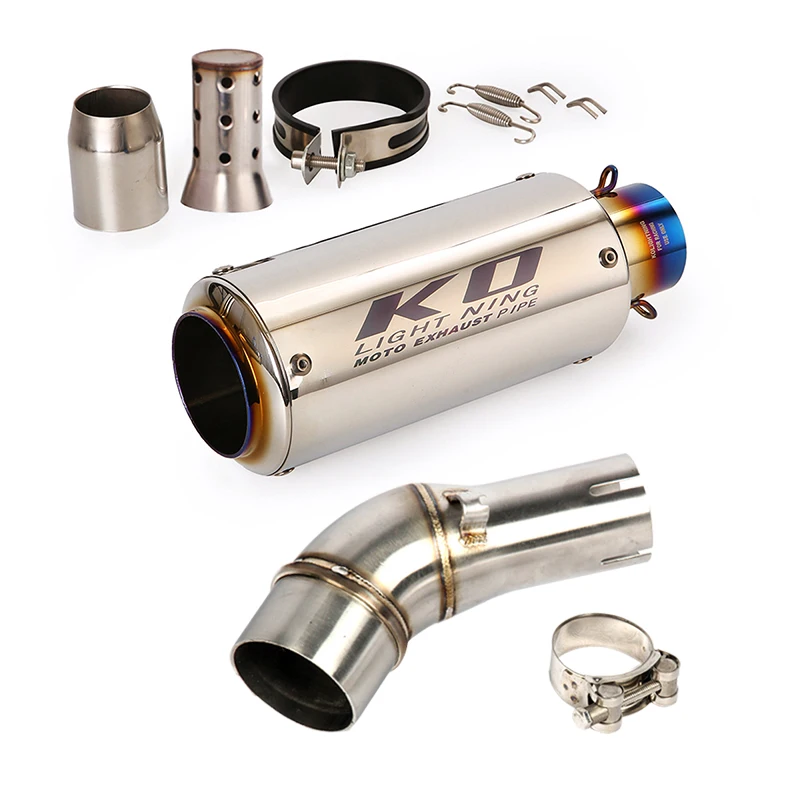 51MM Exhaust Pipe FOR KAWASAKI Z250SL Any Year Motorcycle Escape Muffler Mid Link Pipe Slip On With DB Killer Stainless Steel - Image 6