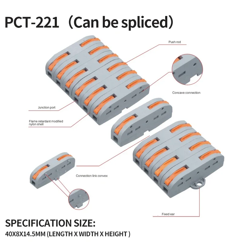 15PCS Lever Wire Quick Connectors Compact Splicing Connectors Wire - View #3