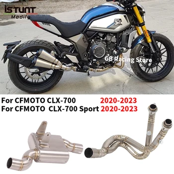 For Cfmoto Clx-700 Clx700 Sprot 2020 2021 2022 2023 Motorcycle Exhaust Full System Front Pipe Escape Moto Backpressure package