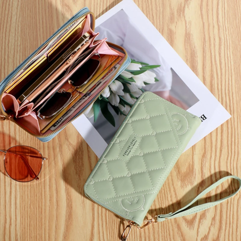 

Модные женские кошельки, кошелек, женский клатч из искусственной кожи, держатель для карт, Дамский Длинный кошелек на молнии