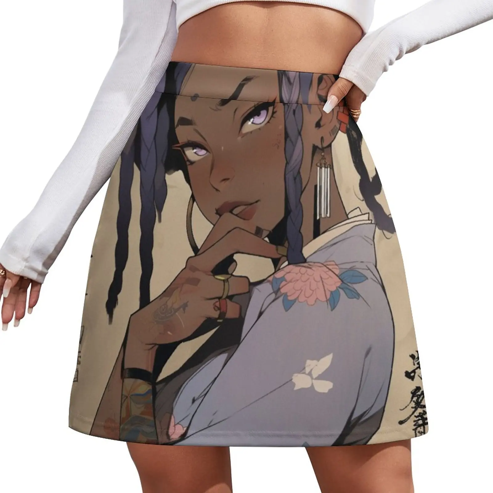 African American Geisha: Embracing Tradition Mini Skirt novelty in clothes shorts korean style clothing