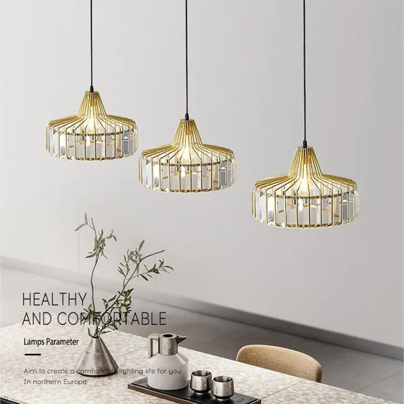 Dining Room Chandelier Simple Modern Light Luxury Crystal Lamp Creative Balcony Light Japanese Bedroom Bedside Small Droplight D