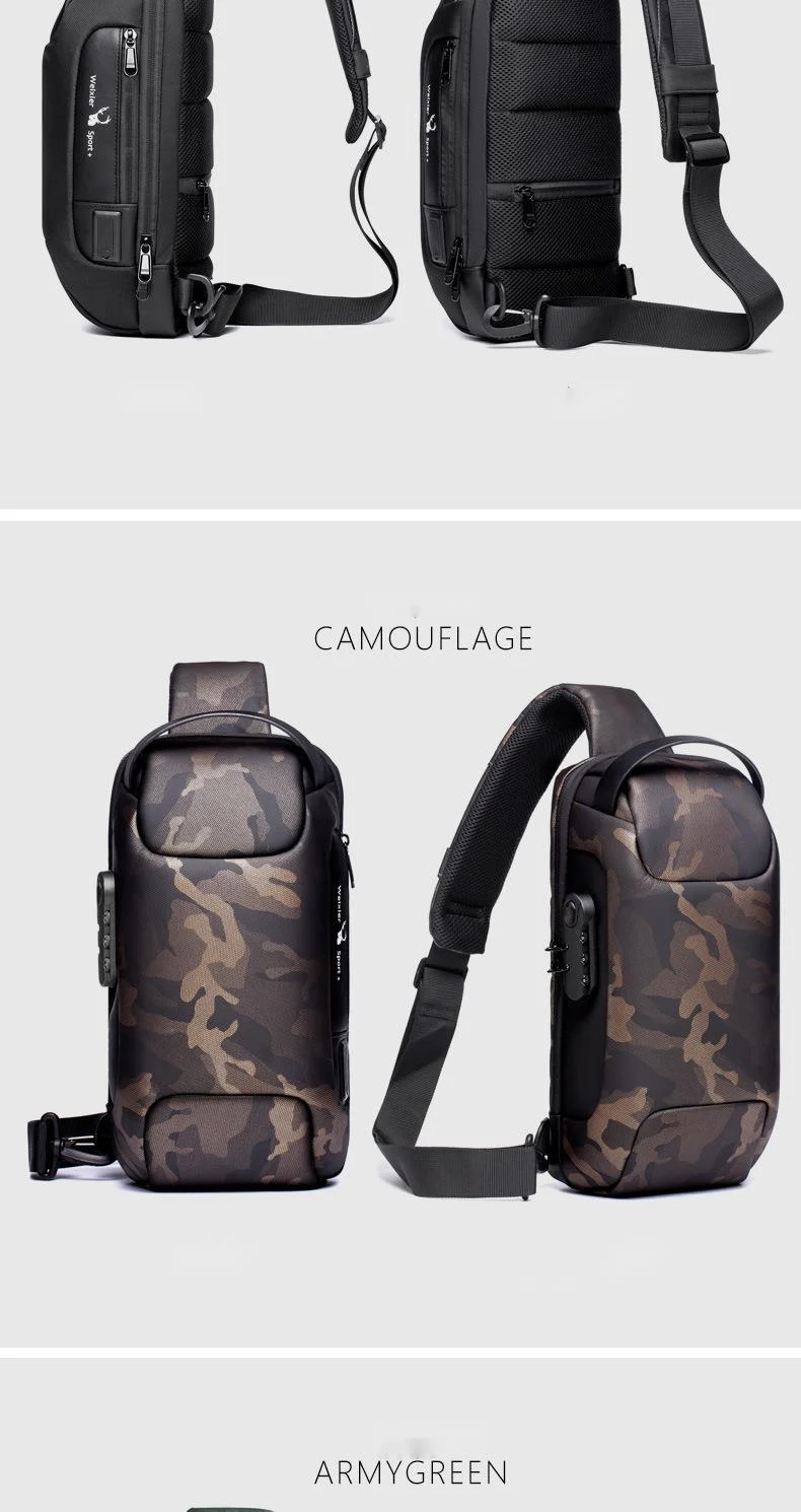 Men's Business Commuting Chest Bag With Usb Charging Large Capacity_voghion.com