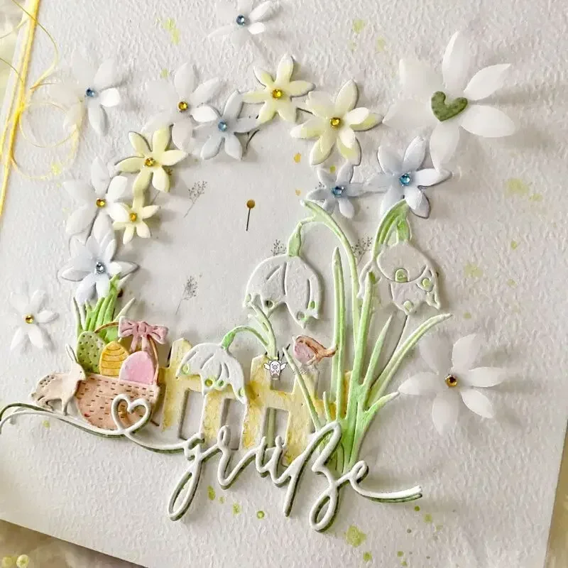 Mmao Craft Metall-Stanzformen, Schneidformen, Blumen- und Grasmotiv, Scrapbook-Papier, Bastelmesser, Schablonen, Stanzschablonen
