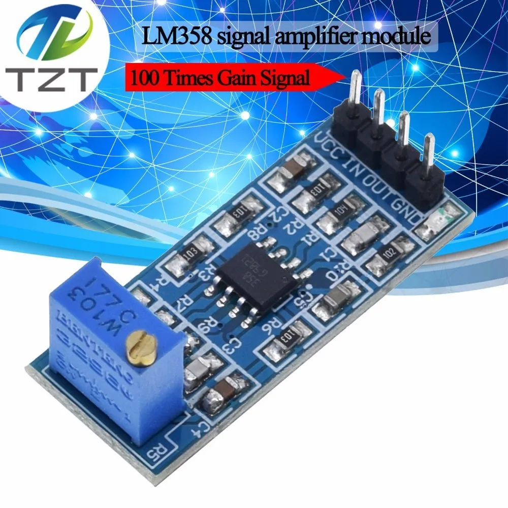 Operational Amplifier Module TZT-LM358-100-Times-Gain-Signal-Amplification-Amplifier-Operational ...
