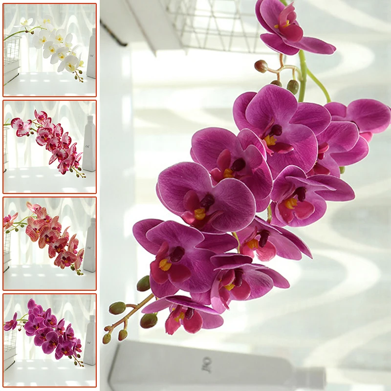 

10 Styles 3D Butterfly Orchid 7/11 Heads Real Touch Artificial Phalaenopsis Wedding Fake Flower DIY Wall