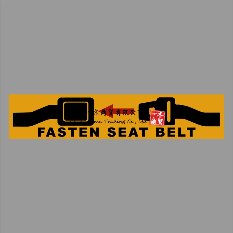 

Warning Label Fasten Seat Belt Sign Printed Yellow Black Red Sticker Decal