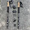 Walking Stick 2PC Telescopic Hiking Stick Cane Baton Climbing Stick Carbon Fiber Aluminum Stick Hiking Poles Crutches Telescopic 1