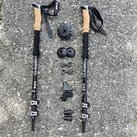 Walking Stick 2PC Telescopic Hiking Stick Cane Baton Climbing Stick Carbon Fiber Aluminum Stick Hiking Poles Crutches Telescopic 1