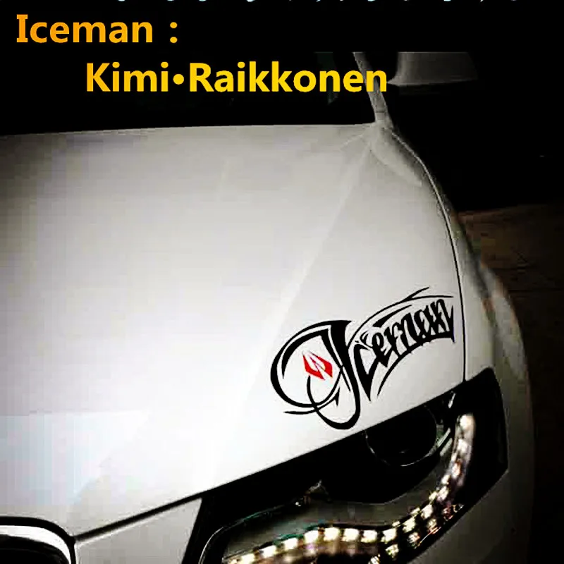 Фото Автомобильные наклейки Iceman Kimi Raikkonen F1, гоночная фотовссветильник шка, лобовое стекло, окно, багажник, бампер, мотоцикл D30 №3