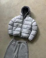 American street dollar logo marque hommes veste automne hiver personnalisé mode décontracté coton rembourré veste couple veste ample 1