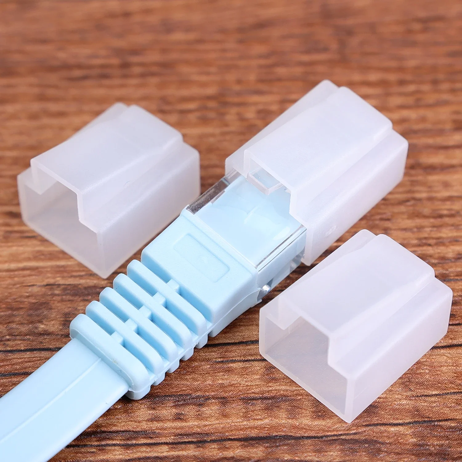 50-10Pcs RJ45 Connectors Dust Cover Protector Ethernet Cable Plug Protective Case Cap for CAT7 CAT6 Connector Dustproof Caps