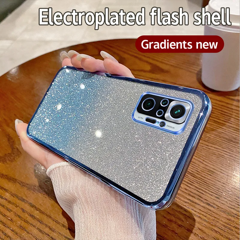 Luxury Electroplated Glitter Soft Bumper Clear Back Phone Case
