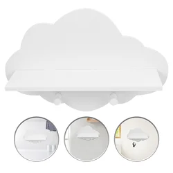 Wooden Cloud Shelf Floating Shelves Wall Mounted Punch Free For Kids Bedroom Bathroom Kitchen Office Storage Display Organizer