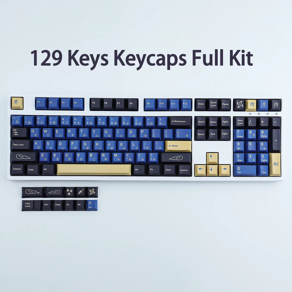 GMK Blue Samurai Keycaps129 keys PBT Keycap Cherry Profile