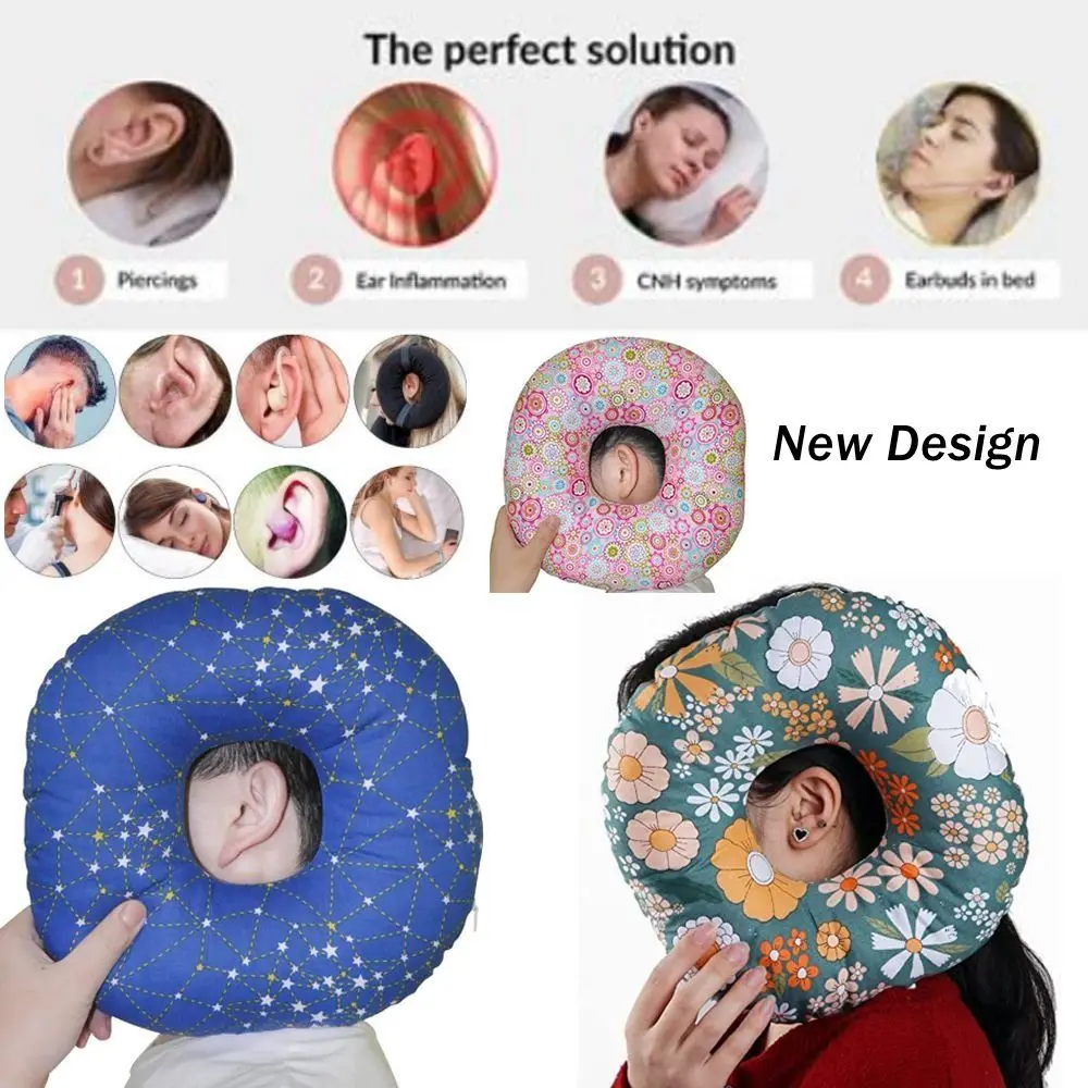 Ear Pillow Piercing Donut Side Pillow with A Hole-Ear Inflammation