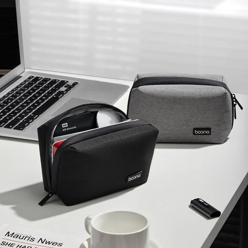 

Travel Organizer Bag for Charger Mouse Gray Black Digital Cables Storage Bags U Disk Phone Office Accessories Bags Organizadores