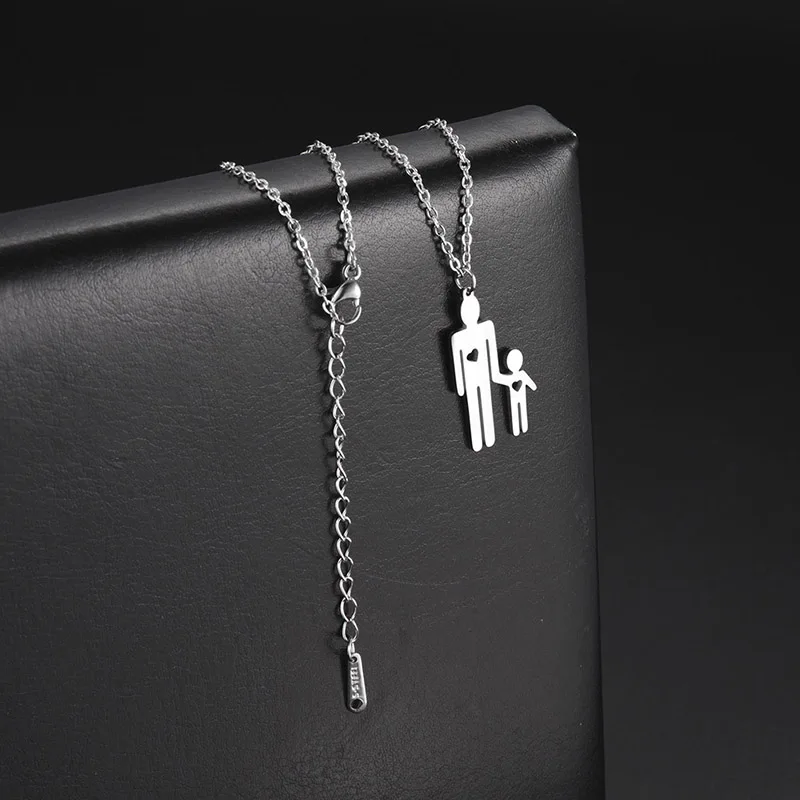 Dreamtimes Family Love Necklace Father Chain Kid Child Baby Son Daughter Gift For Woman Man Stainless Steel Pendant Jewelry Gift_voghion.com