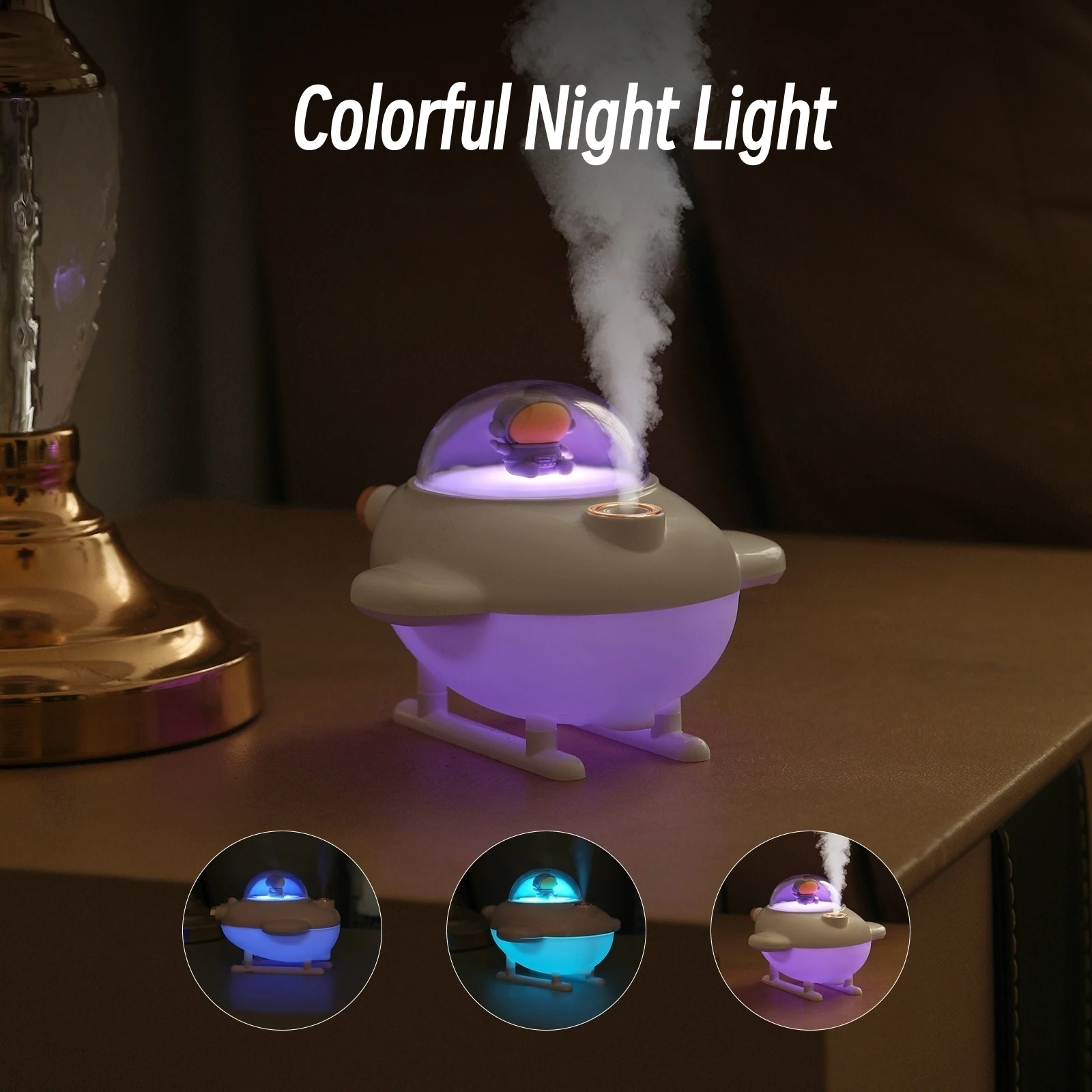 Mini Helicopter Spray Air Humidifier Purifier USB Ultrasonic Cool Water Aroma Diffuser with LED Light Home Office Mini Atomizer 2