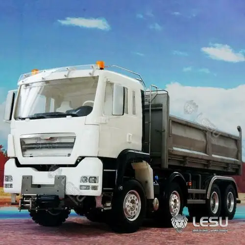 

LESU 1/14 Hydraulic RC Dump Truck 8*8 Metal Assembled Chassis TGS Tipper Dumper Light Sound ESC Model Toy TH17916