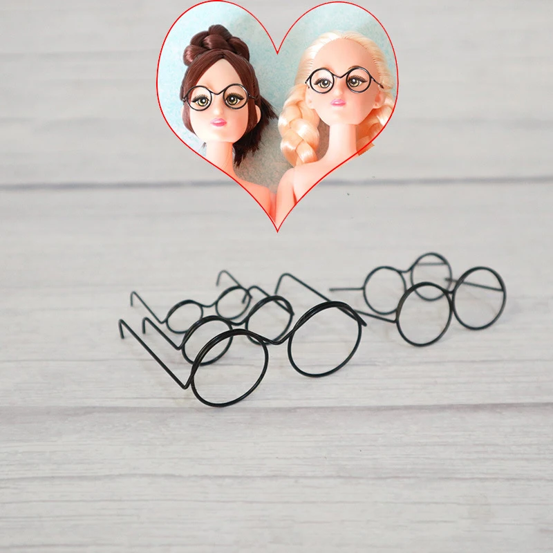 5pcs Cute Round Doll Glasses Frame for Bjd Fashion Plush Toy Glasses Dolls DIY Accessories Dress Up Toys for Girls 3
