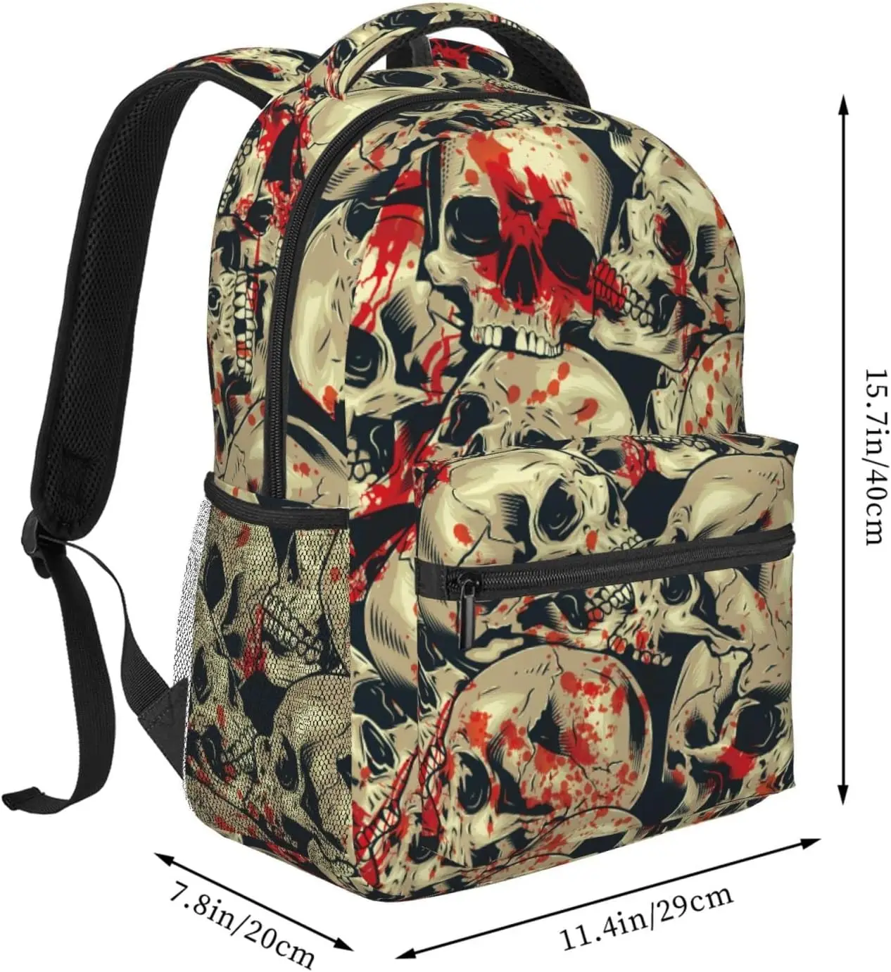Skulls Lightweight Backpack for College, Travel, and Casual Use