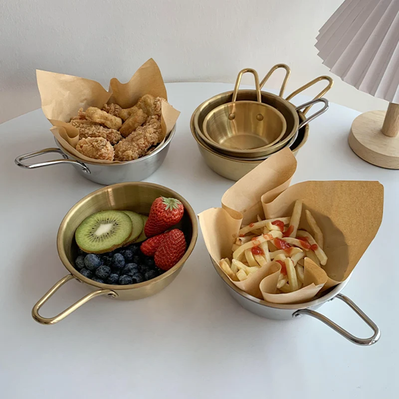 

Стандартная нержавеющая сталь стандартная жареная миска для курицы с ручкой Западная еда искусственная десертная Салатница