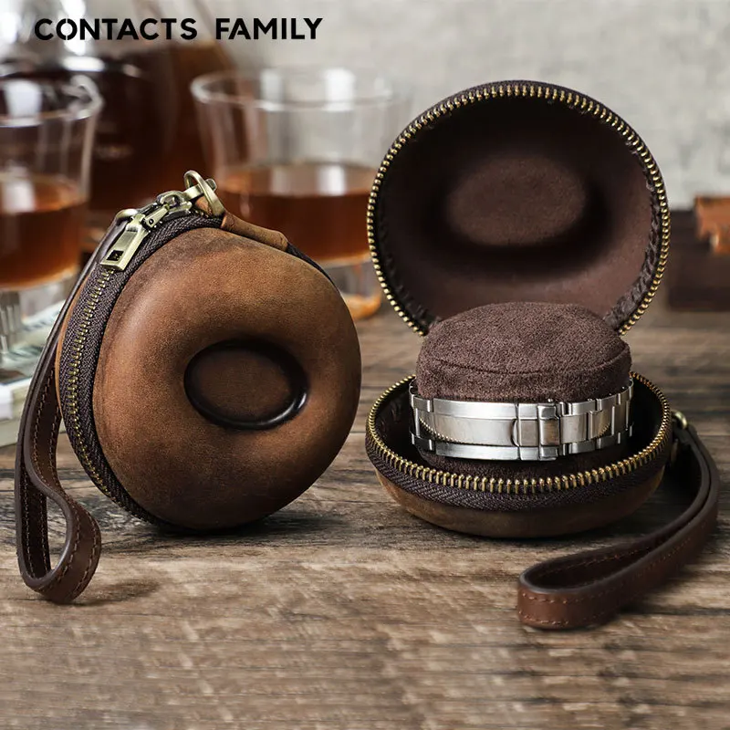 

Watch Roll Case Storage Box Single Leather Holder Organizer Watchmaker Travel Safe Handmade Luxury Gift Display With Pillow