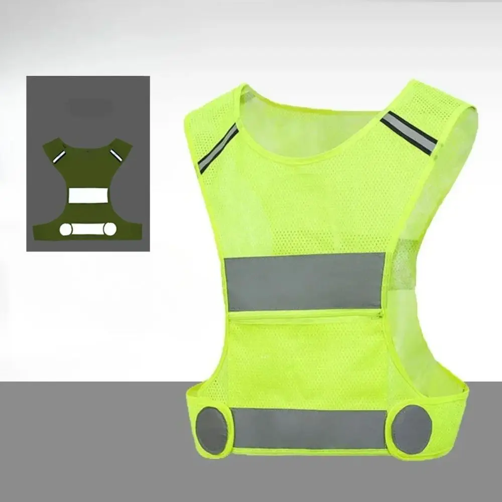 자켓 반사 조끼 높은 가시성 보안 안전 조끼 작업복 여성 남성 걷기를위한 통기성 교통 조끼