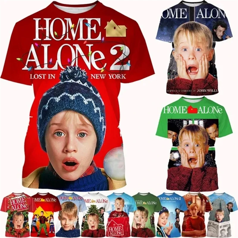

Hot Sale Christmas Movie Home Alone 3D Printed T Shirt Classic Holiday Home Casual Short Sleeve T Shirt Unisex Streetwear Top