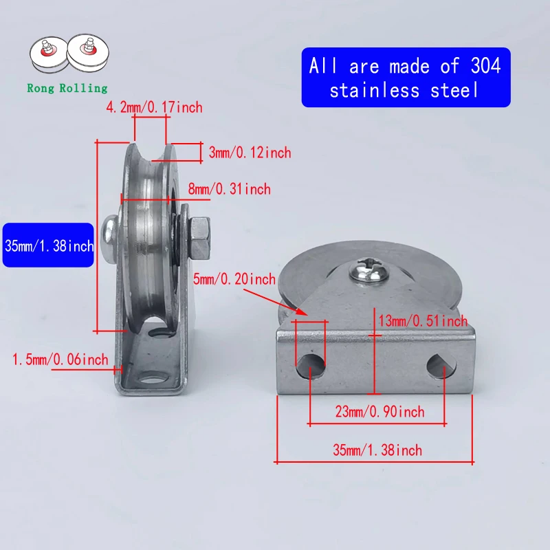 do rolo do U-sulco com único rolamento
