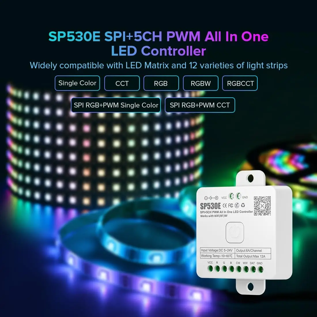 SP530E All In One LED Controller Wifi Alexa Google Home 5CH