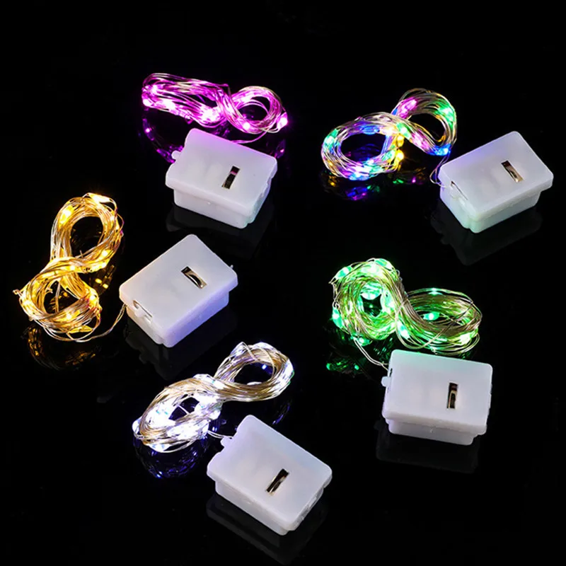 5Pcs LED Lichterkette Batterie Betrieben Fernbedienung Kupfer Draht Licht Girlande Für Weihnachten Hochzeit Party Dekoration String Lichter