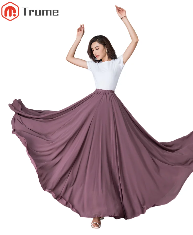 720 Degree Fashion A-Line Women's Skirts High Waist Elastic Waist  Maxi Floor-Length Custom Made Formal Party Skirts Dance Skirt