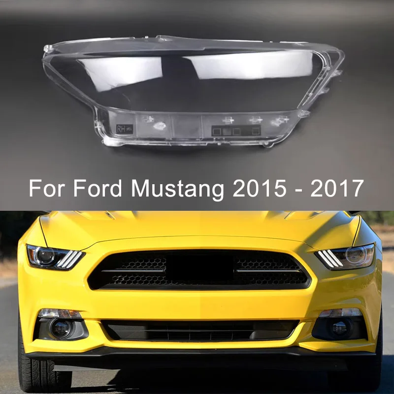 

For Ford Mustang 2014 2015 2016 2017 Front Headlights Shell Cover Transparent Lampshade Lamp Shell Headlamp Lens Cover Glass Mas