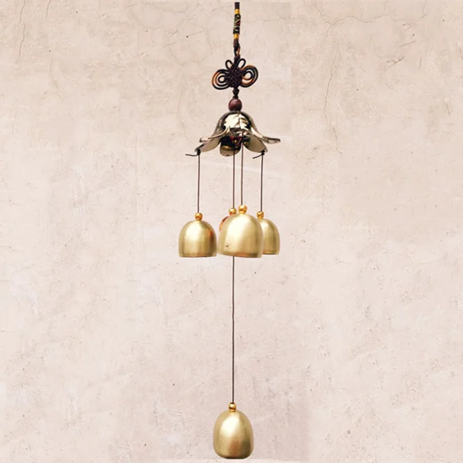 Outdoor Chime Copper 1Pcs Metal Outdoor Living Antique Wind Yard Garden Oriental Win Decoration Chinese Lucky Metal Wind Chimes