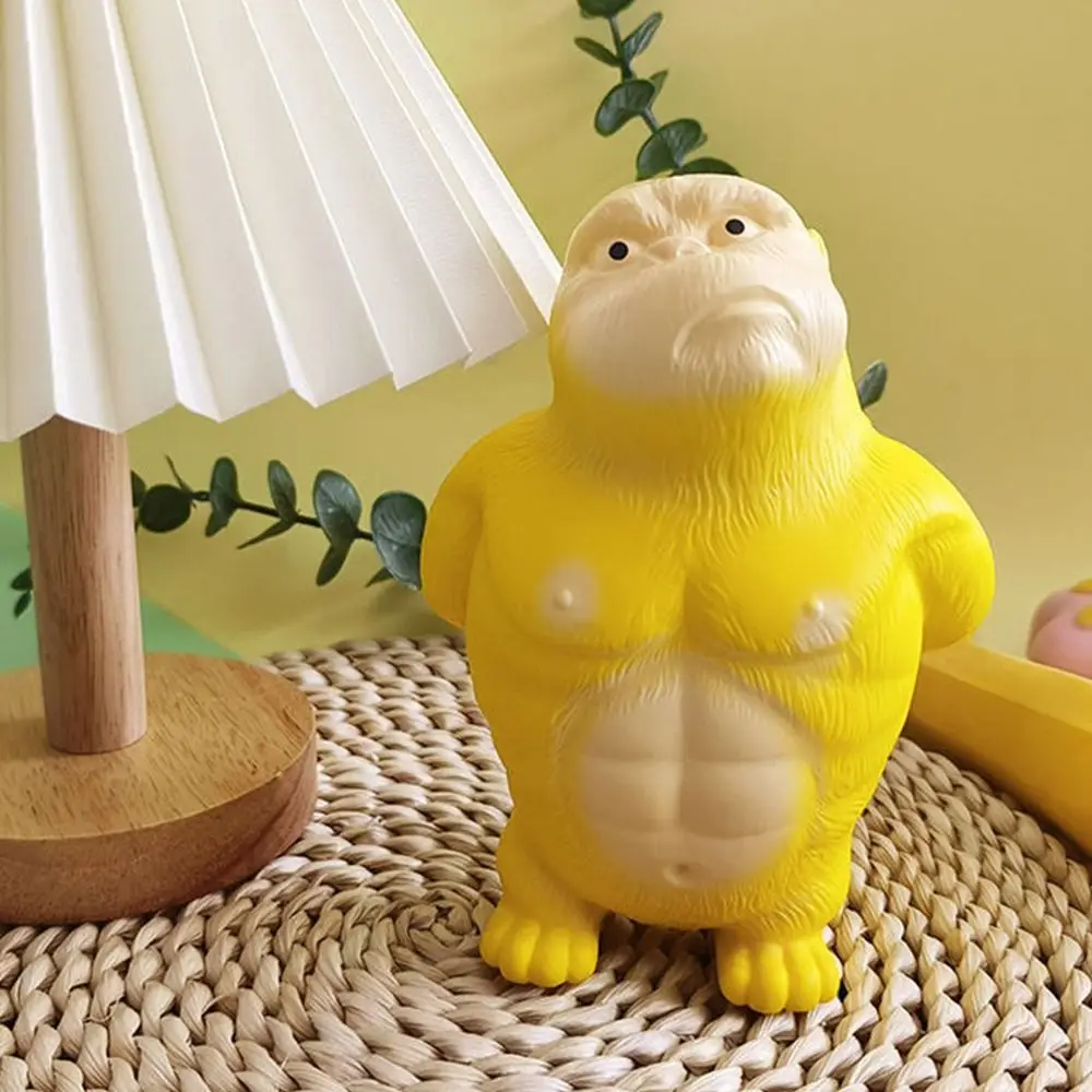 Yellow PVC Stress Relief Squeezing Toy Gorilla