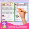 French Copybook For Calligraphy letter Books For Kids Word Children Handwriting Children writing Learning  French Practice Book 1