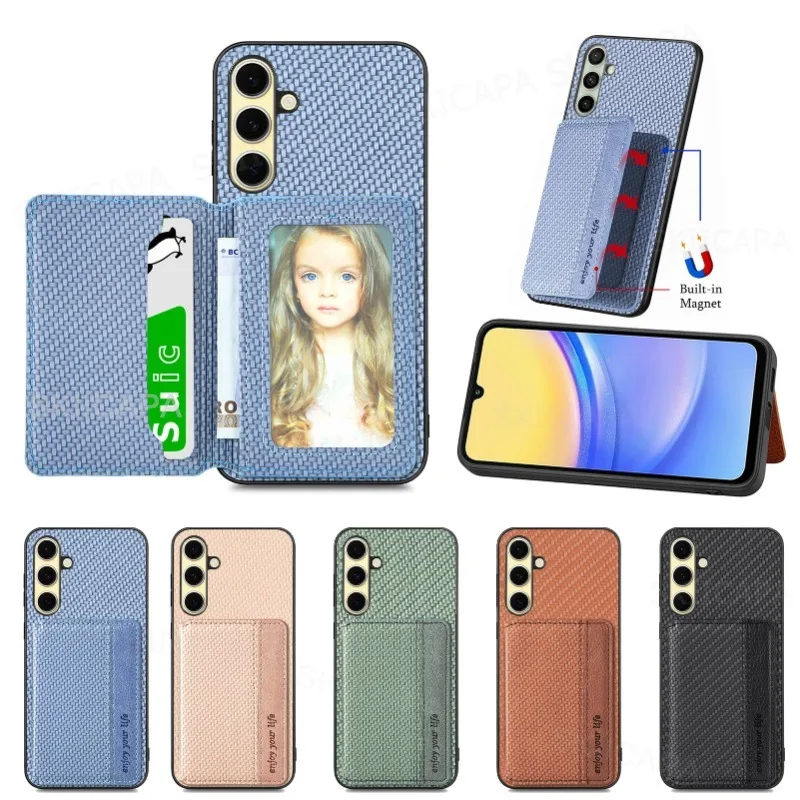 Luxury Leather Wallet Phone Case with Card Holder & Magnetic Stand