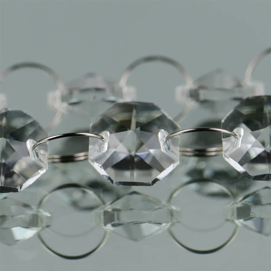 1 Meter K9 Crystal Octagon Bead Chain Garland Diamond Curtain For Lighting Prism Chandelier Pendant DIY Home Wedding Decoration crystal beads garlands
