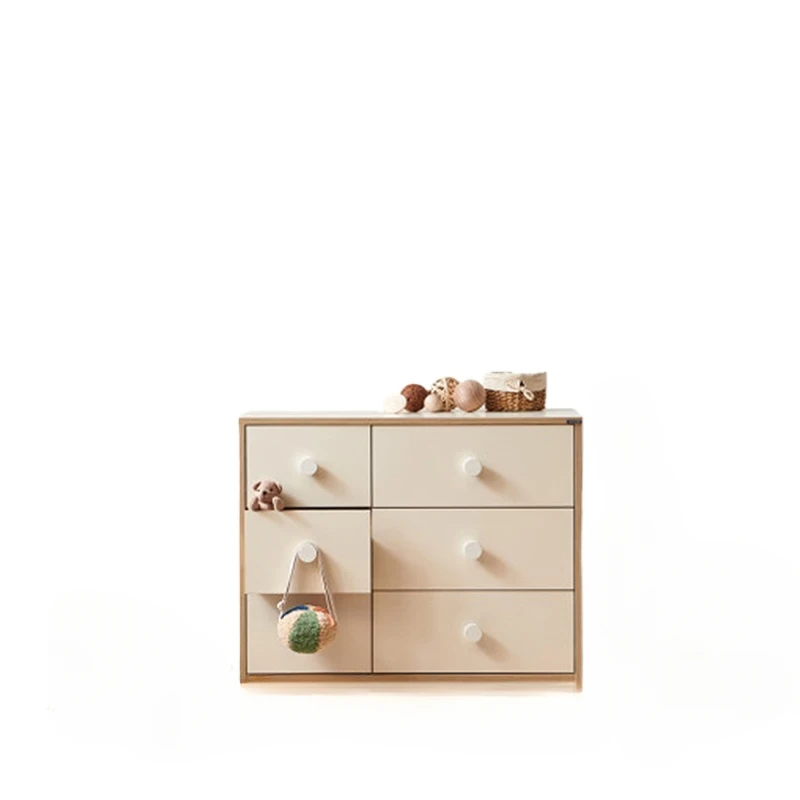 Solid wood children's wardrobe, baby storage milk drawer, storage hopper cabinet, baby wardrobe